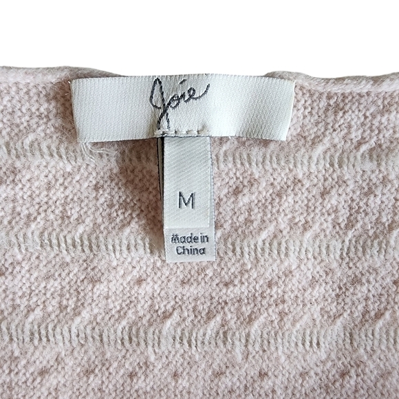 Joie Cashmere & Wool Off the Shoulder Boat Neck Blush Pink Sweater - Medium - Picture 5 of 6